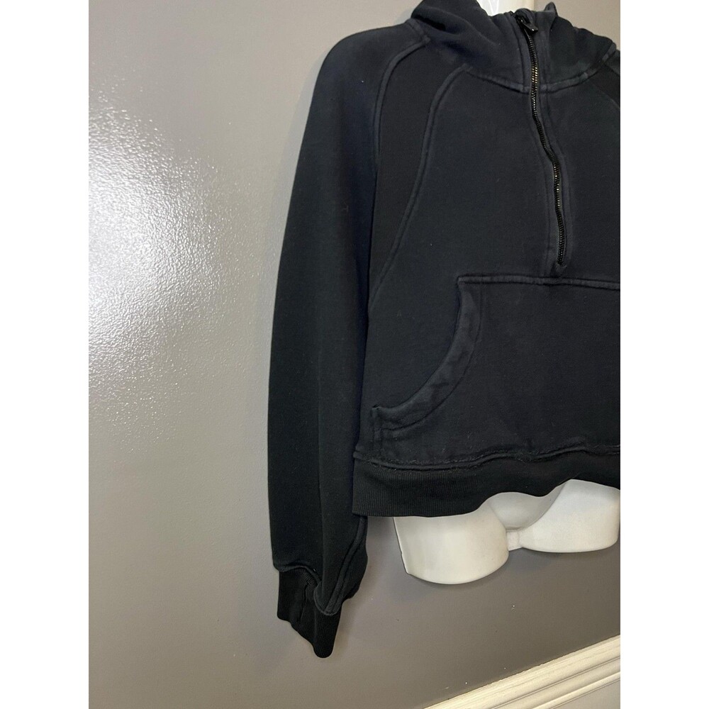 CRZ YOGA Hoodie Womens Medium Black Fleece 1/2 Zip Thumbholes Sweatshirt - Picture 2 of 7
